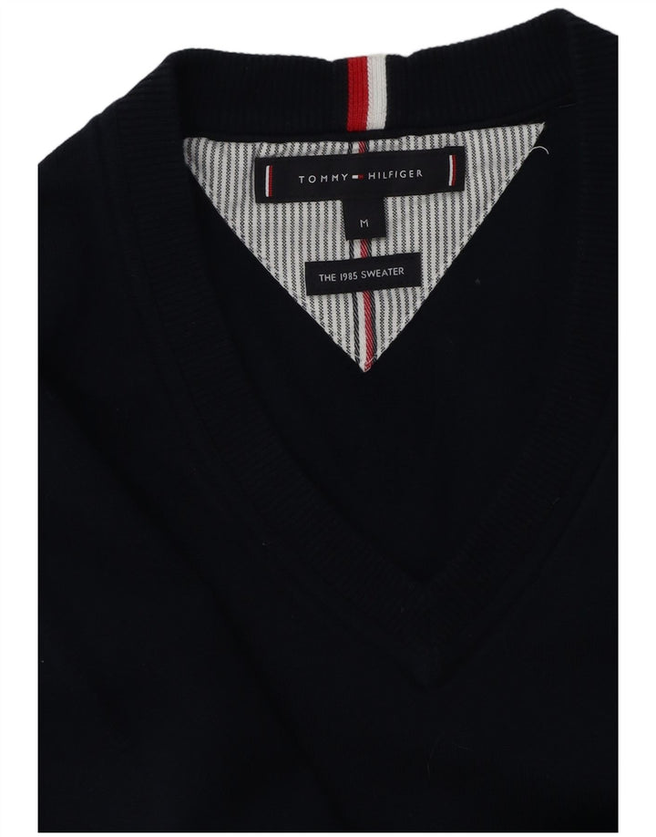 Maglione maglione con scollo a V da uomo Tommy Hilfiger blu navy medio