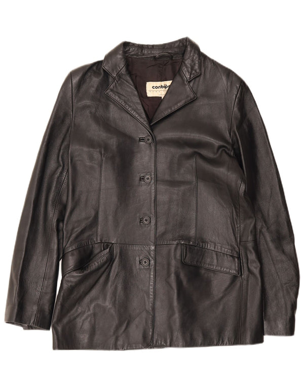 Giacca Blazer in Pelle da Donna a 4 Bottoni Conbipel IT 48 XL Nera