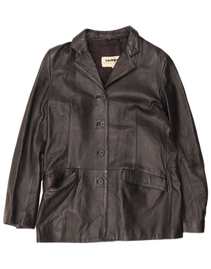 Giacca Blazer in Pelle da Donna a 4 Bottoni Conbipel IT 48 XL Nera