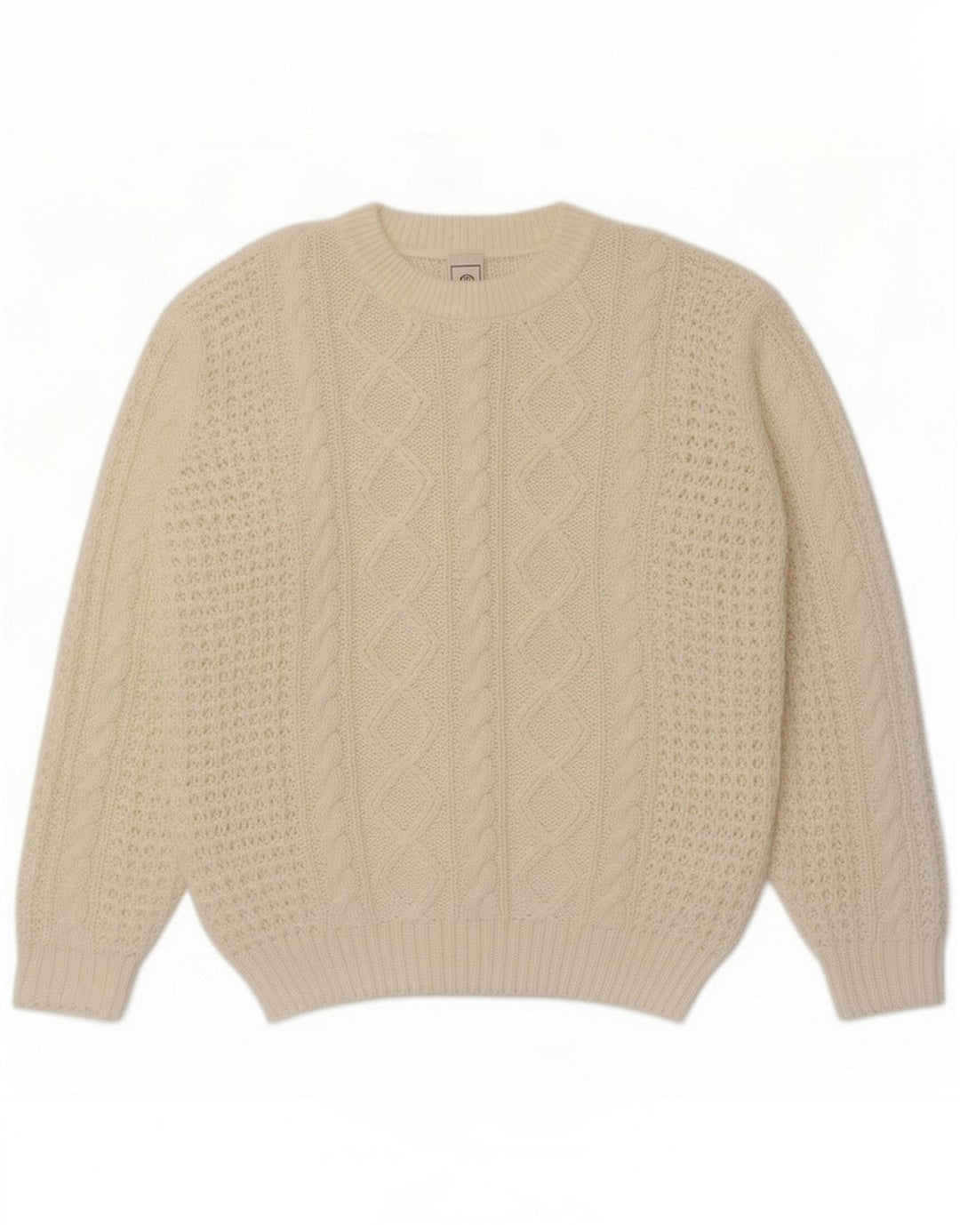 Maglione maglione girocollo da uomo C&A medio acrilico bianco sporco