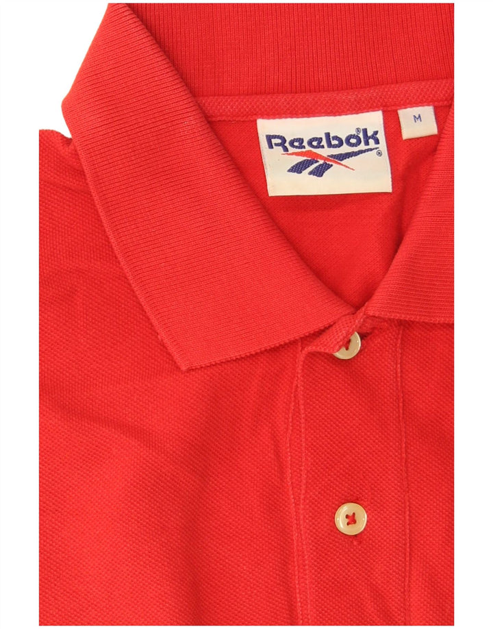 Polo Reebok da uomo in cotone rosso medio