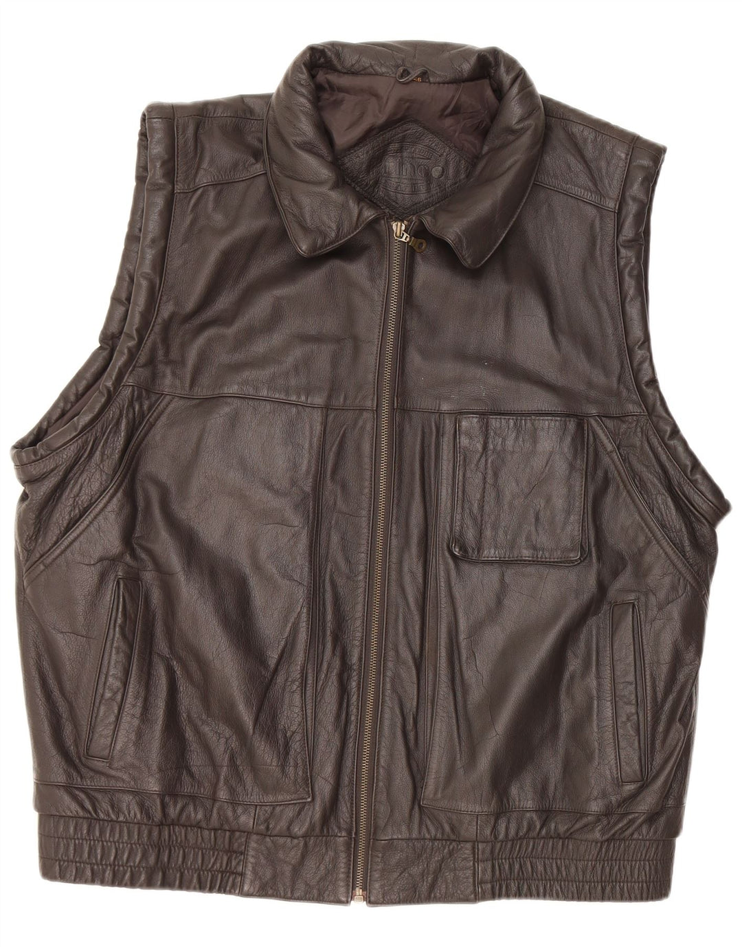 Gilet in pelle da uomo Prince EU 56 3XL Pelle nera