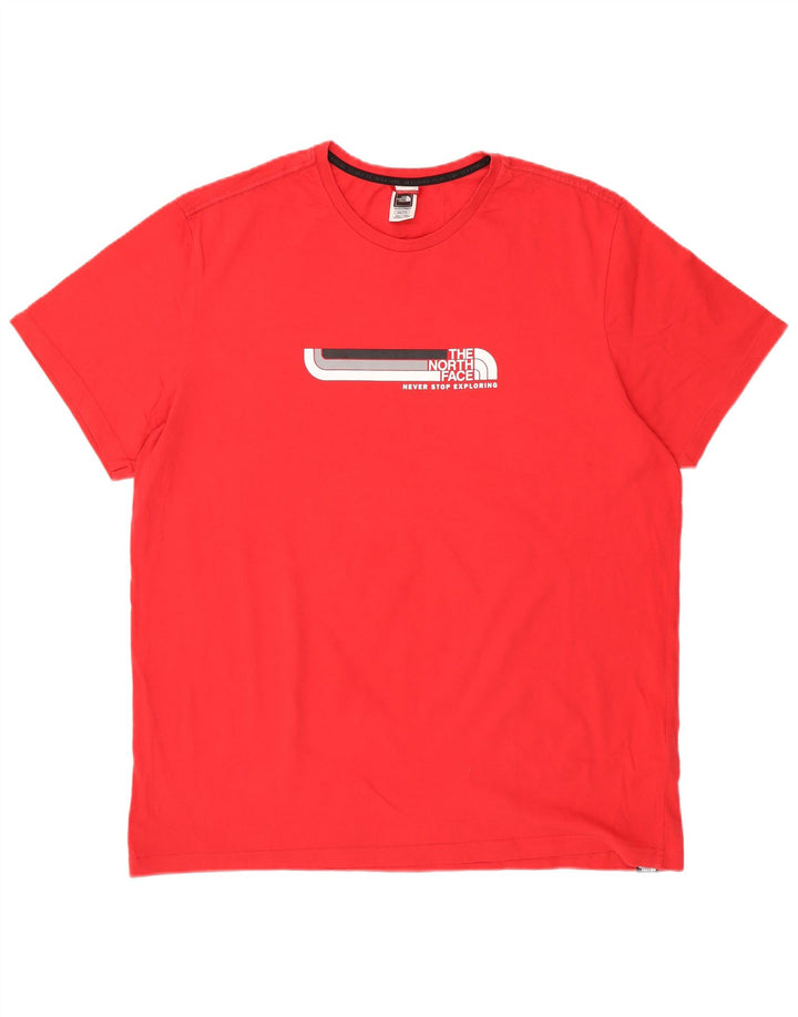 T-shirt grafica da uomo THE NORTH FACE Top 2XL cotone rosso