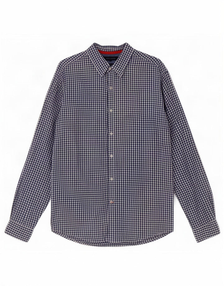 Camicia da uomo Tommy Hilfiger in lino a quadretti blu medio