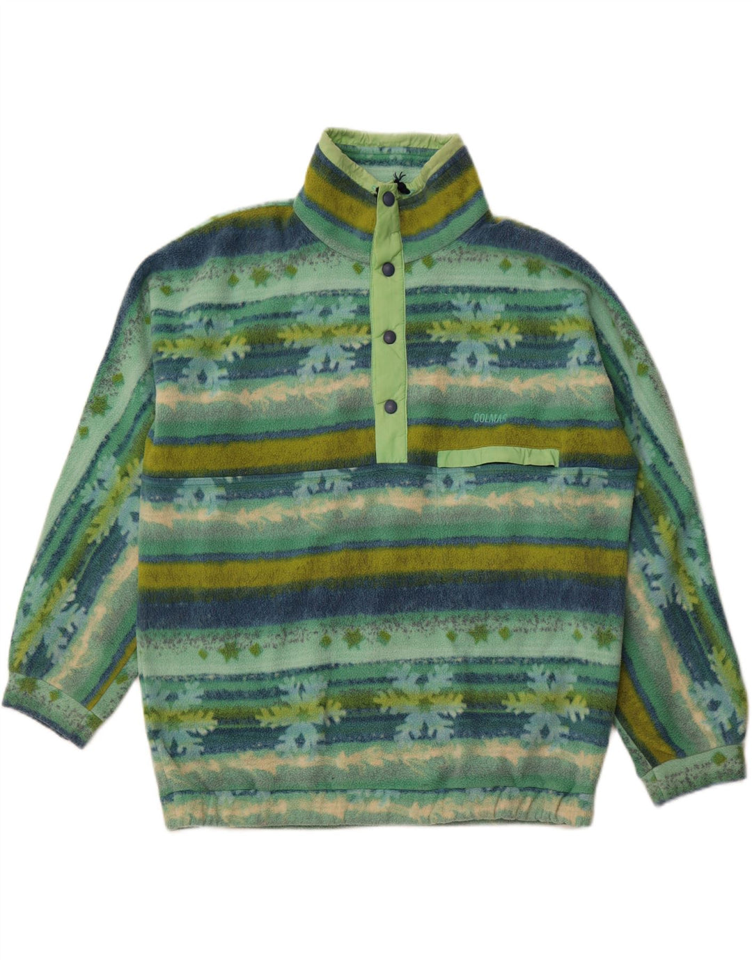 Maglione in pile da uomo con collo abbottonato COLMAR XL verde Fair Isle