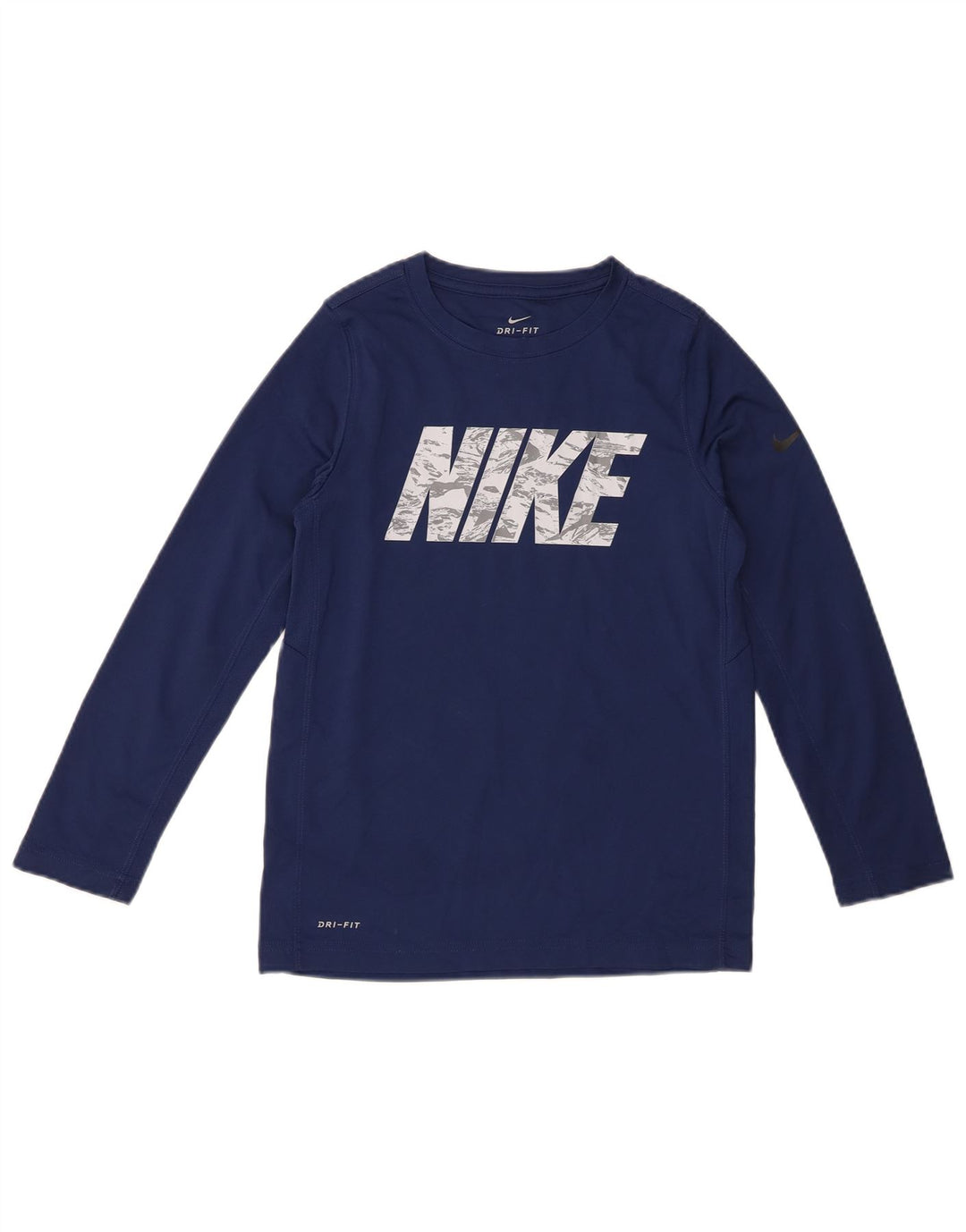 Top Nike da ragazzo Dri Fit Graphic manica lunga 10-11 anni medio blu navy