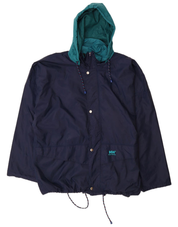 HELLY HANSEN Giacca antipioggia da uomo con cappuccio UK 42 XL Blu navy Colourblock