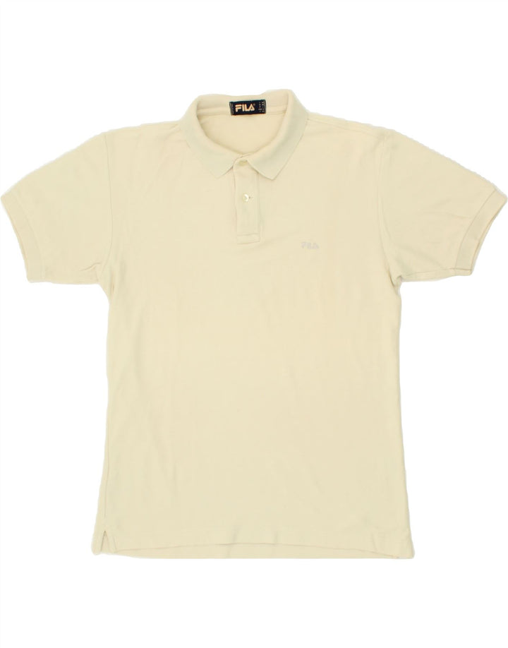 FILA Mens Polo Shirt IT 46 Small Beige Cotton Vintage Fila and Second-Hand Fila from Messina Hembry 