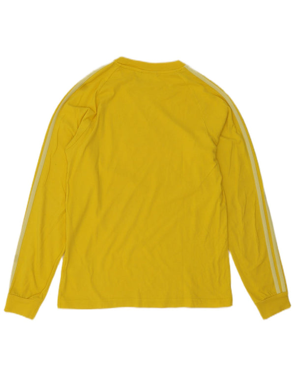 Top Adidas da uomo a manica lunga piccolo in cotone giallo