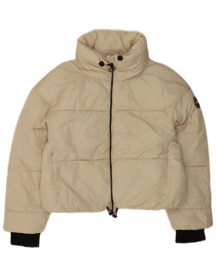 Giacca imbottita oversize corta da donna Zara UK 14 Nylon beige medio