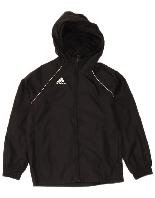 Giacca antipioggia con cappuccio Adidas da ragazzo 7-8 anni in poliestere nero