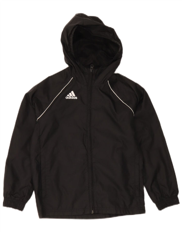 Giacca antipioggia con cappuccio Adidas da ragazzo 7-8 anni in poliestere nero