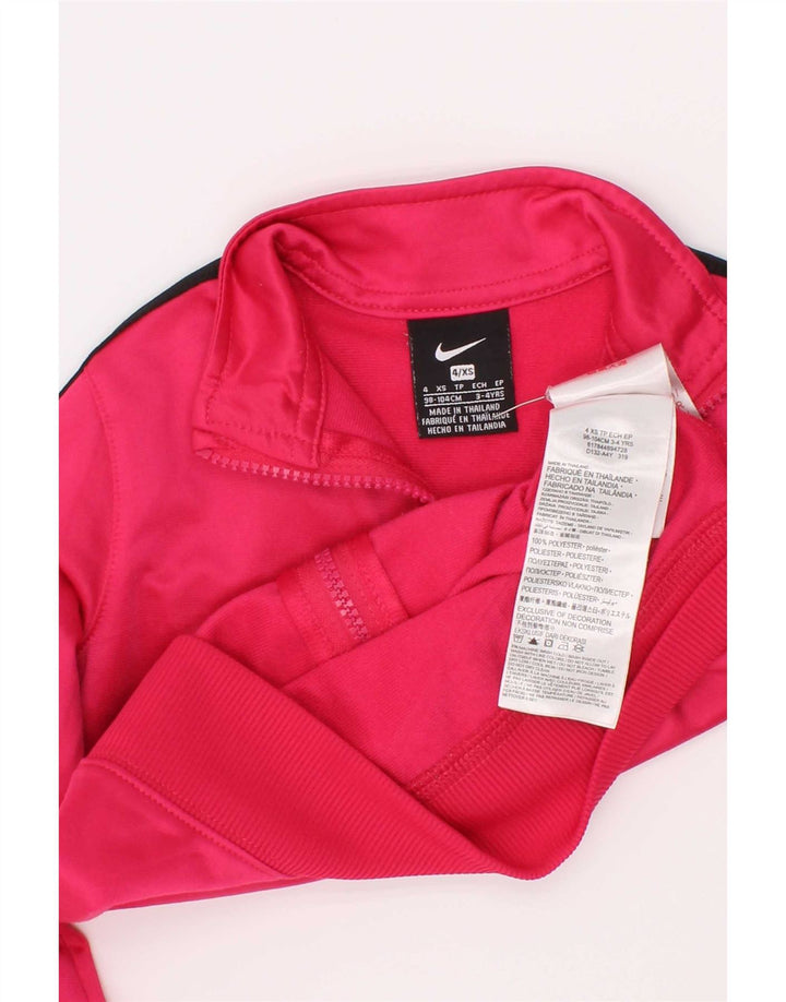 Giacca superiore della tuta da ragazza Nike 3-4 anni XS poliestere color block rosa