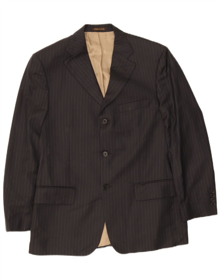 Giacca blazer a 3 bottoni da uomo Marks & Spencer UK 38 gessato medio nero