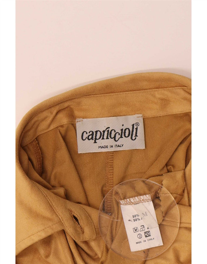 Camicetta camicia oversize da donna vintage UK 14 Viscosa gialla media