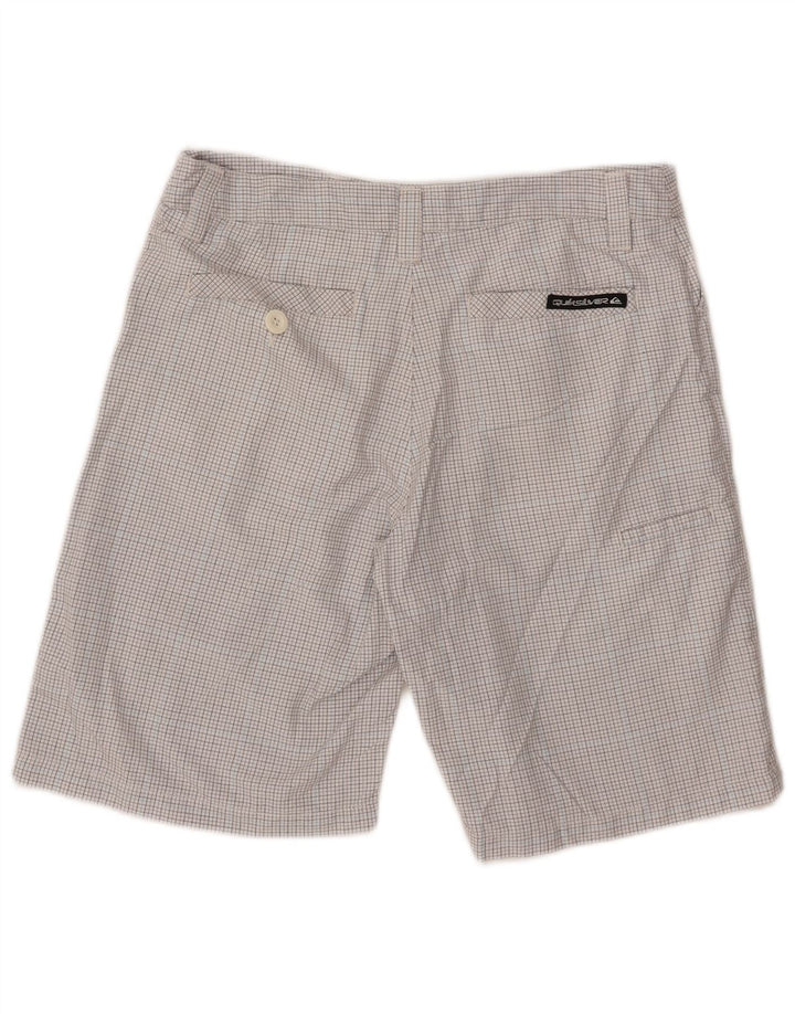 Pantaloncini cargo da uomo Quiksilver W32 Large in poliestere a quadri bianchi