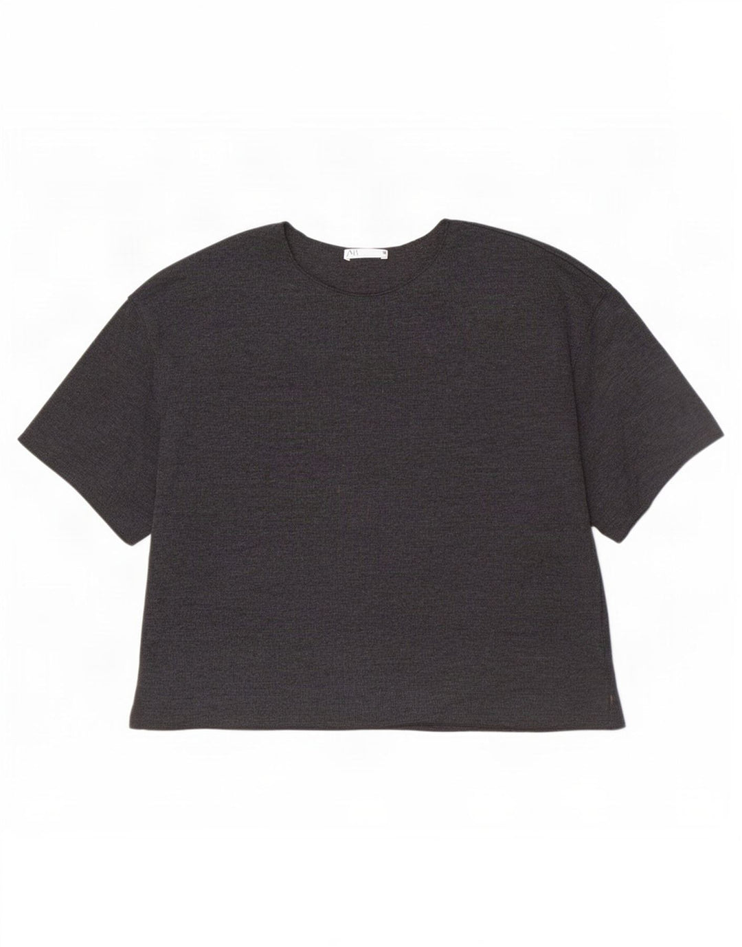 T-shirt Zara da donna Top UK 12 cotone grigio medio