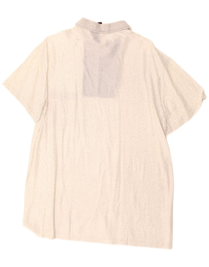 Camicia pullover a maniche corte da uomo vintage IT 52 grande bianco sporco screziato