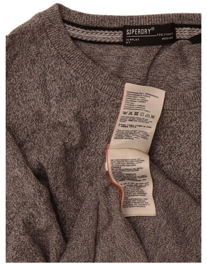 T-shirt grafica da uomo Superdry Top in cotone chiazzato grigio medio