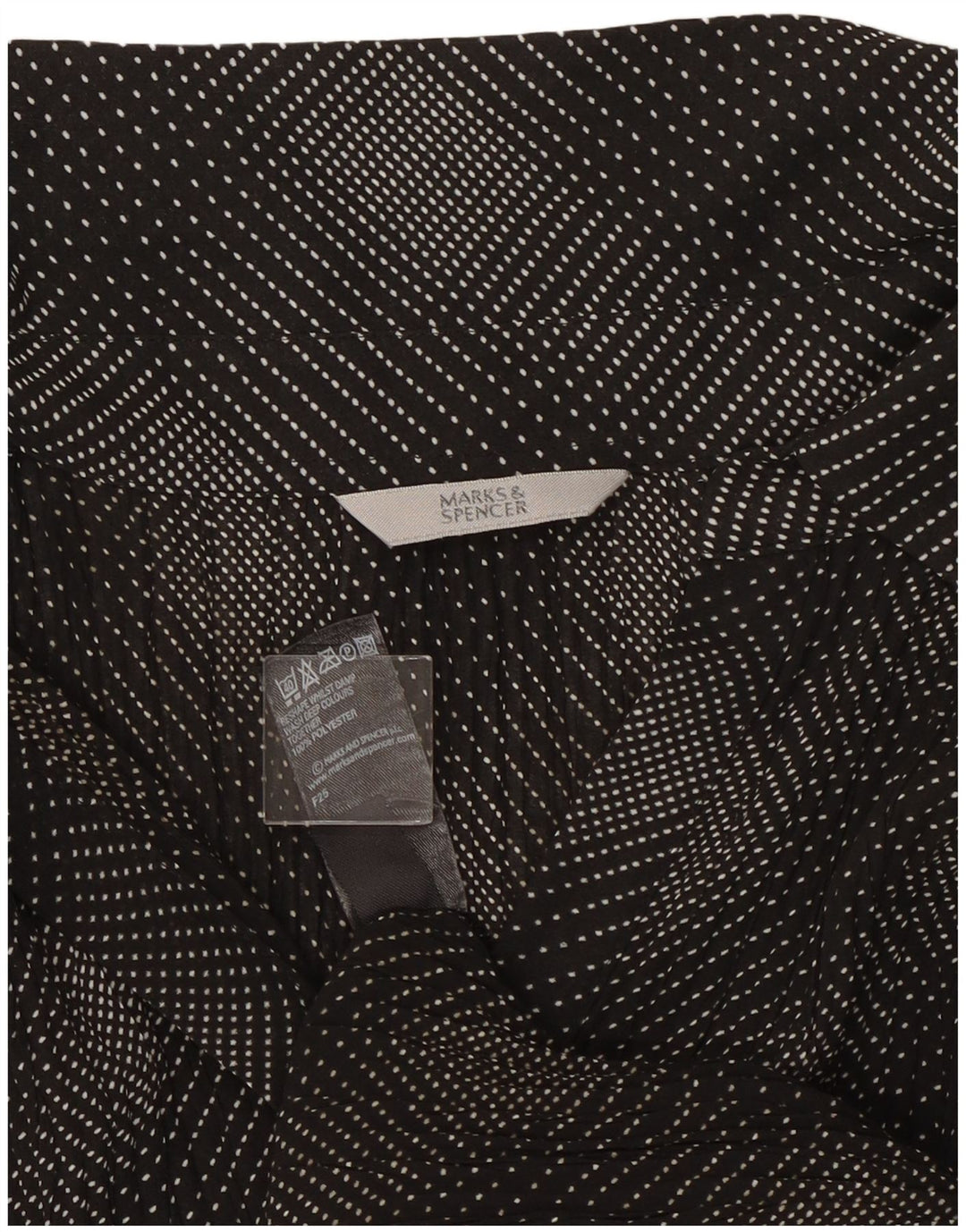 Camicetta camicia da donna Marks & Spencer UK 20 2XL Poliestere nero a quadri