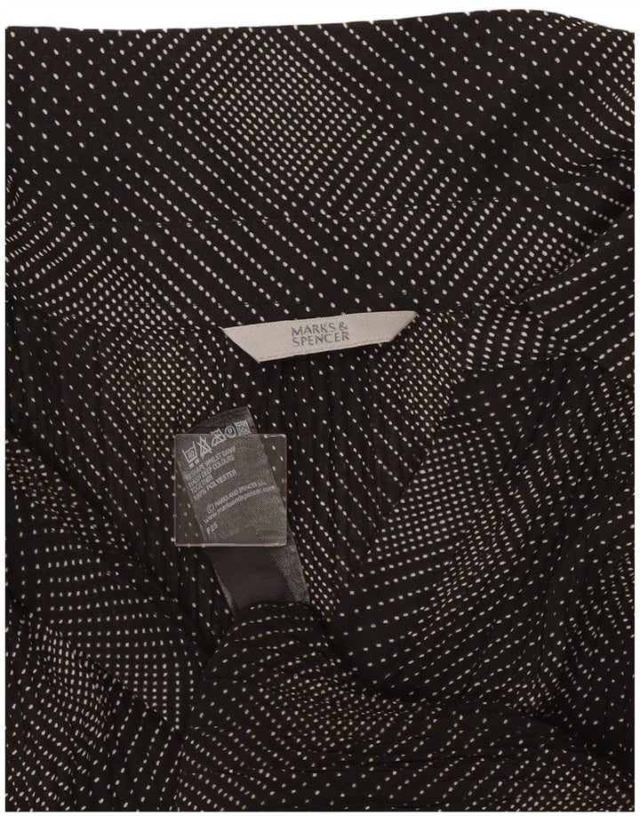 Camicetta camicia da donna Marks & Spencer UK 20 2XL Poliestere nero a quadri