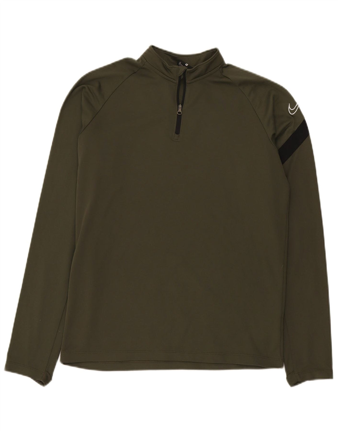 Top della tuta da ginnastica Nike da ragazzo con zip e collo 13-14 anni XL color kaki