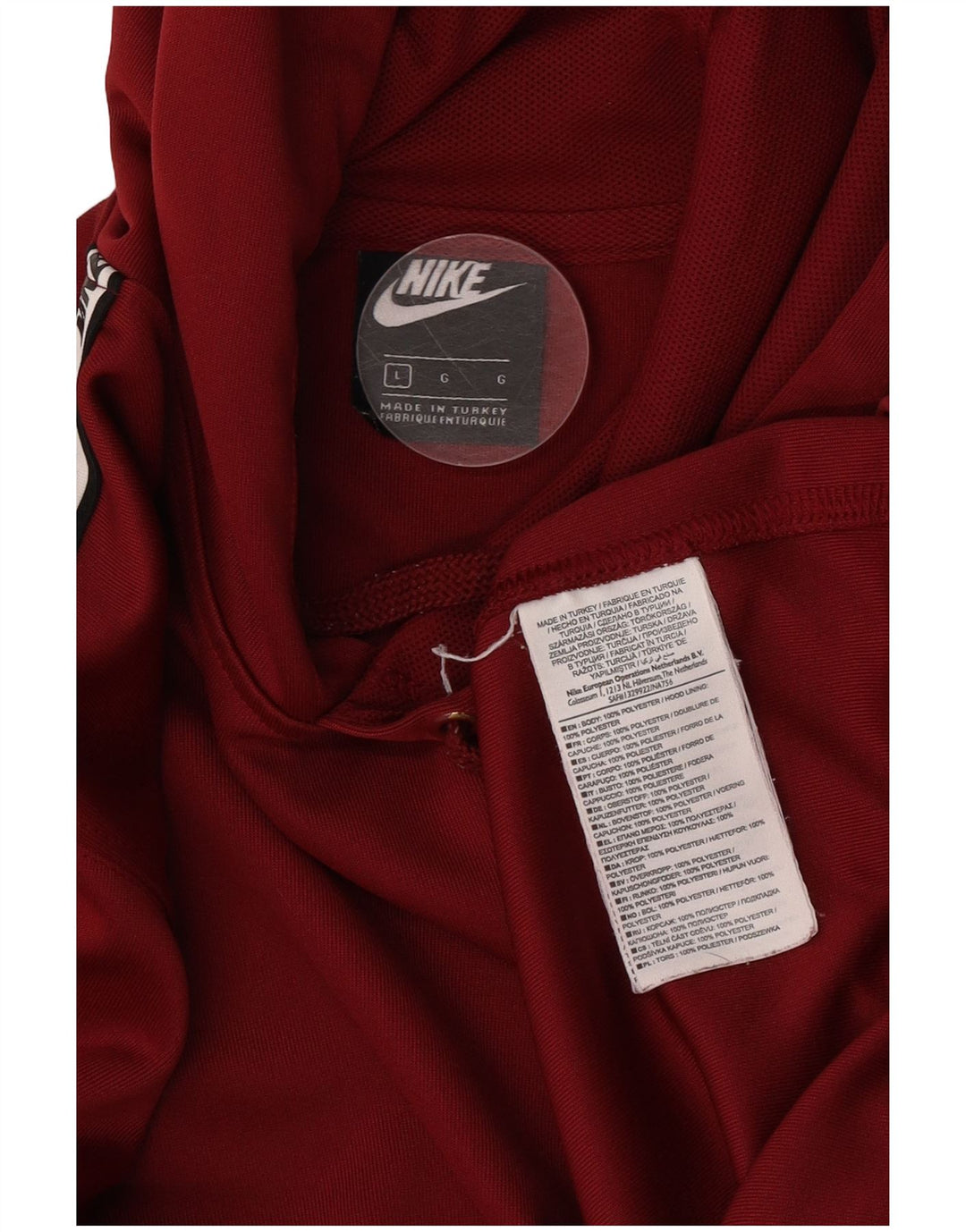 Felpa con cappuccio grafica Nike da uomo, grande, in poliestere bordeaux