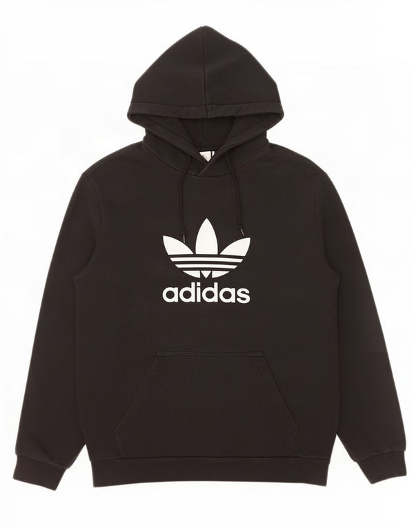 Felpa con cappuccio grafica da uomo Adidas, cotone medio nero