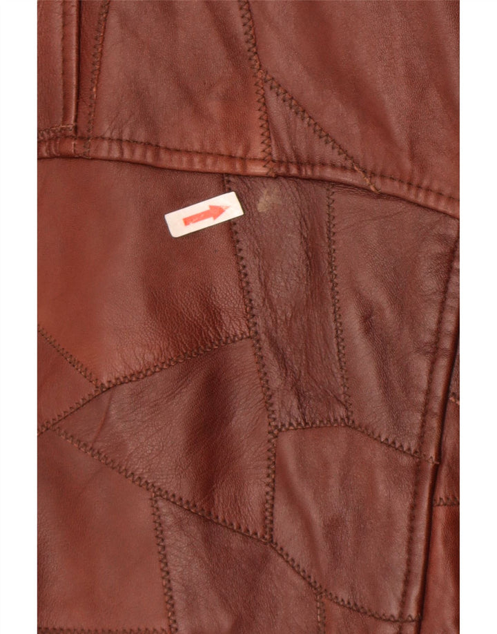 Giacca in pelle vintage da uomo UK 44 2XL Marrone