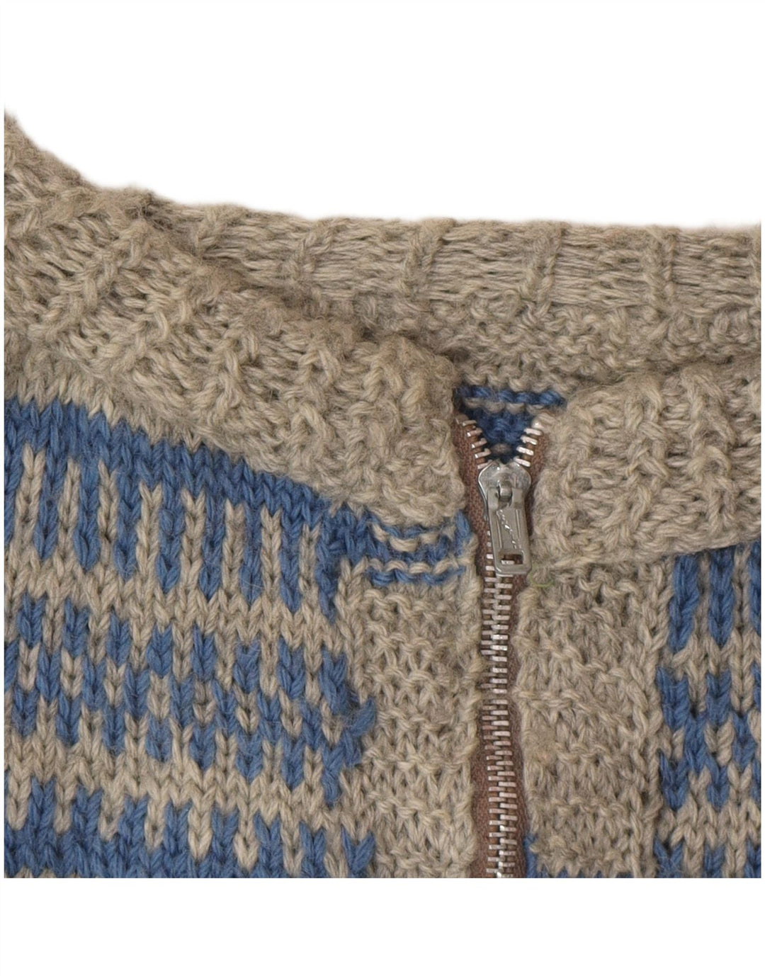 Maglione cardigan vintage da uomo a righe grigie grandi