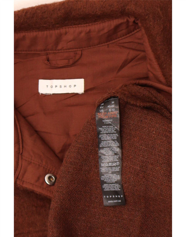 Camicia in flanella da donna Topshop UK 14 Poliestere marrone medio