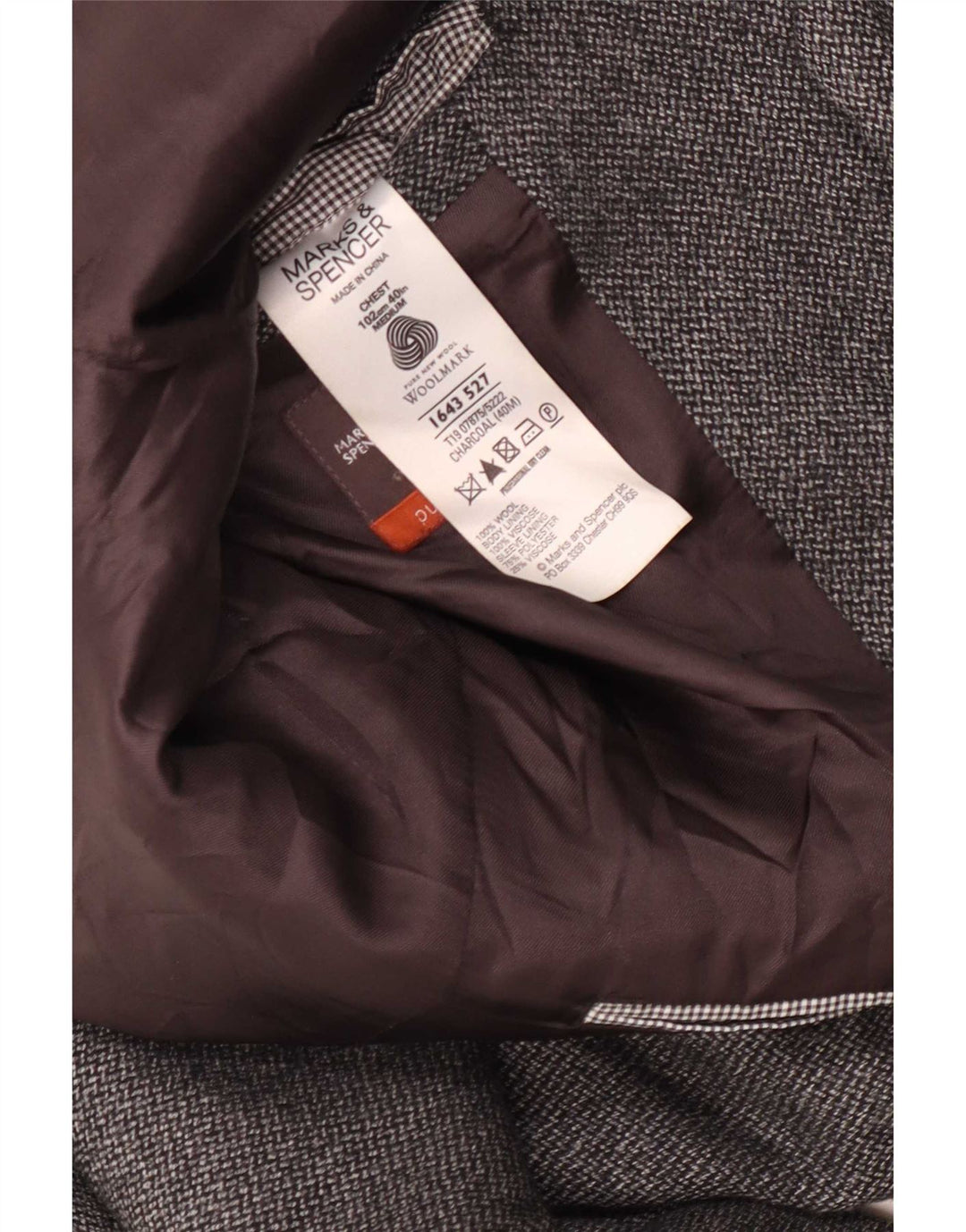 Giacca blazer a 2 bottoni da uomo Marks & Spencer UK 40 lana grigio medio