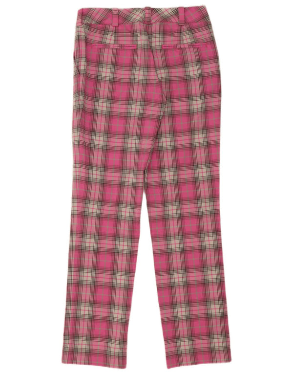 Pantaloni chino dritti Nike da donna Dri Fit UK 8 Small W28 L32 rosa a quadri