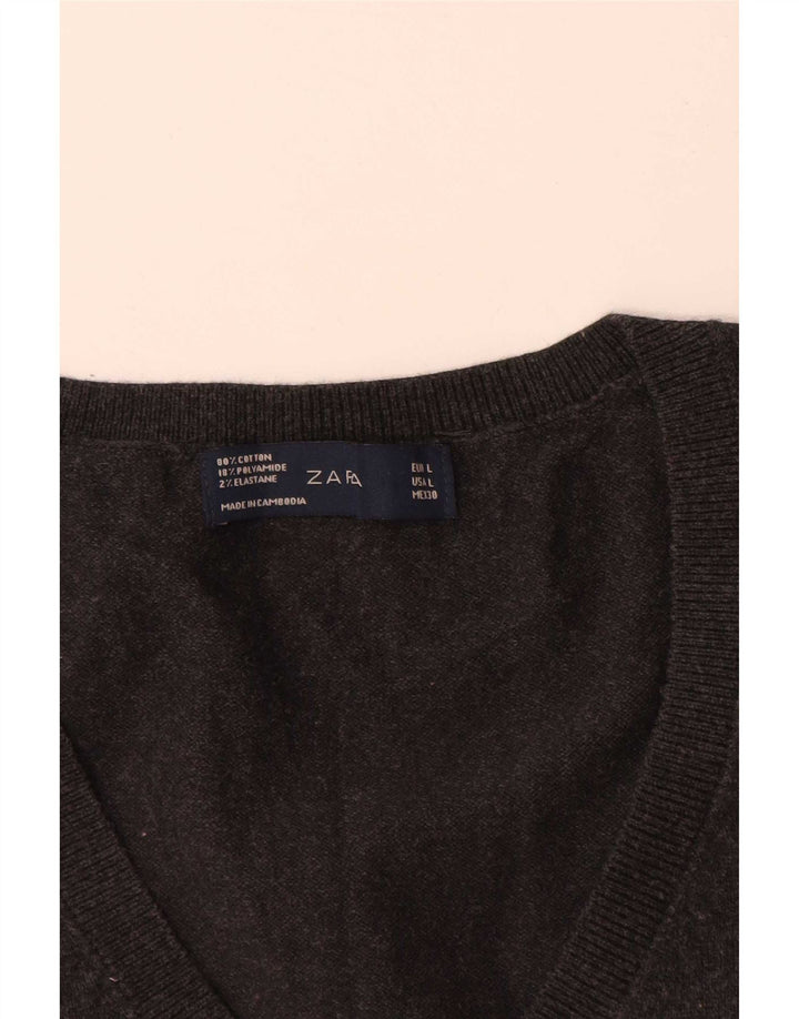 Canotta canotta da donna Zara UK 14 grande in cotone grigio