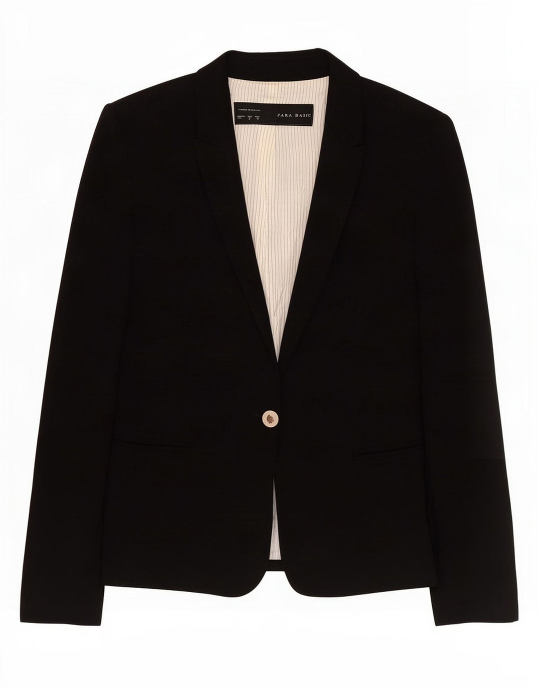 Giacca blazer a 1 bottone da donna Zara UK 8 piccola acetato nero