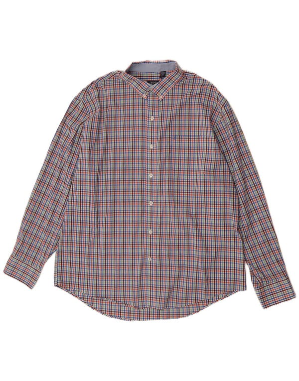 Camicia da uomo Izod XL in cotone a quadretti multicolore
