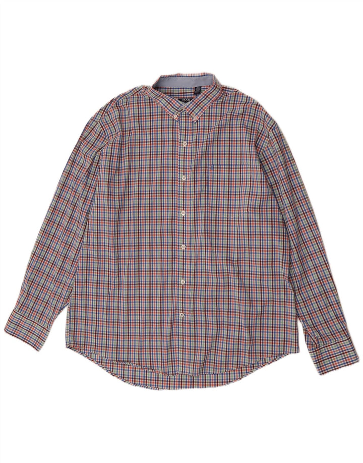 Camicia da uomo Izod XL in cotone a quadretti multicolore