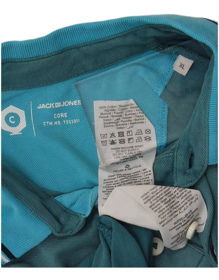 Polo da uomo JACK & JONES XL in cotone blu