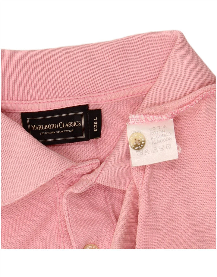 MARLBORO CLASSICS Polo da uomo grande in cotone rosa