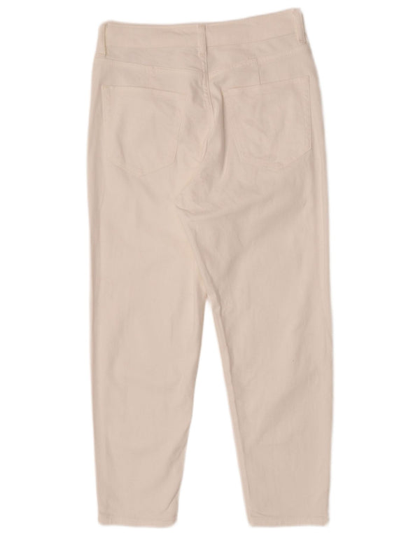 Jeans corti da donna Marks & Spencer UK 10 piccoli W28 L25 cotone beige