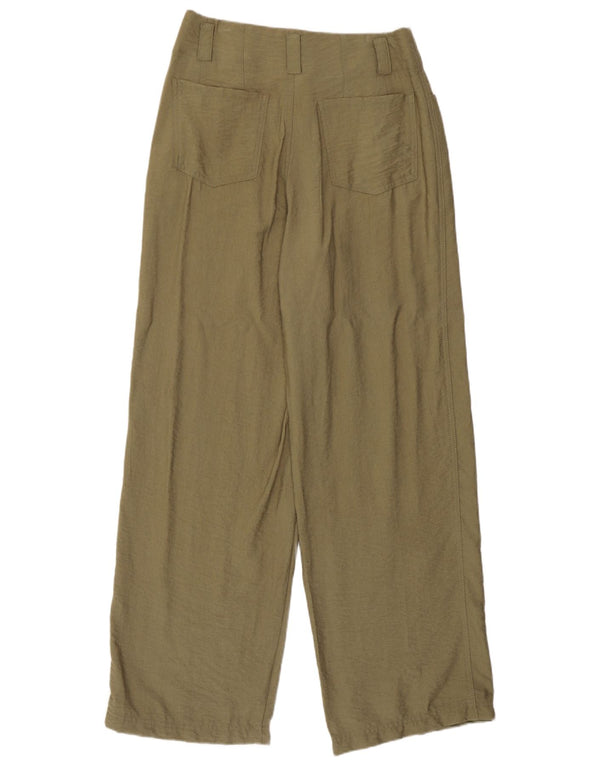 Pantaloni casual larghi a vita alta da donna Dkny US 4 piccoli W26 L31 verdi