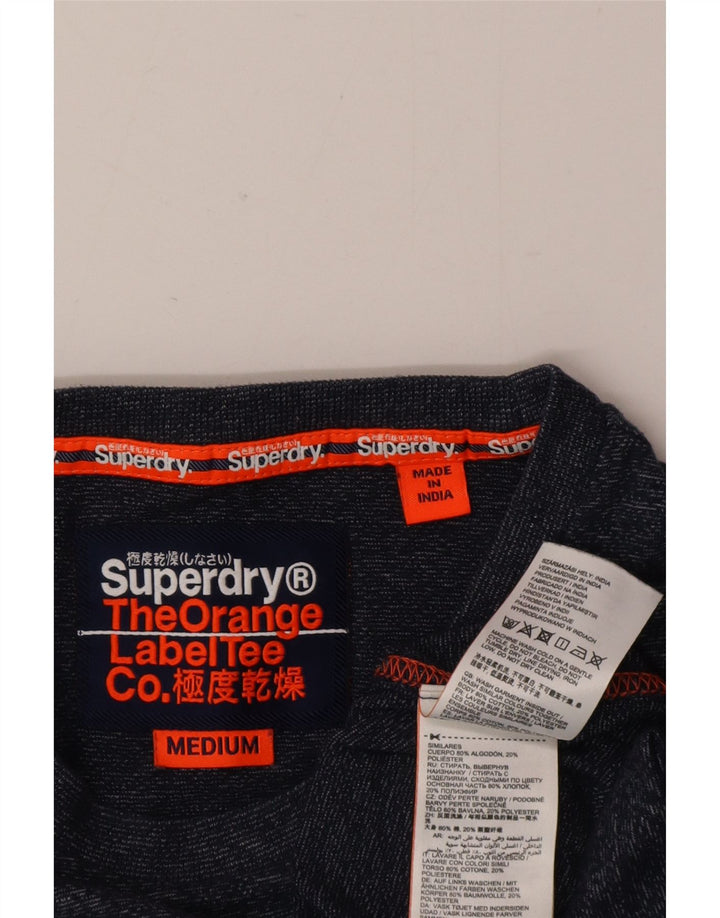 T-shirt da uomo Superdry Top in cotone chiazzato blu navy medio
