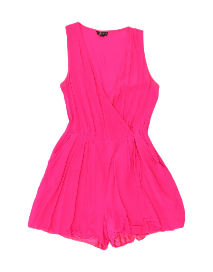 Topshop Tutina senza maniche da donna UK 8 Small Pink Silk
