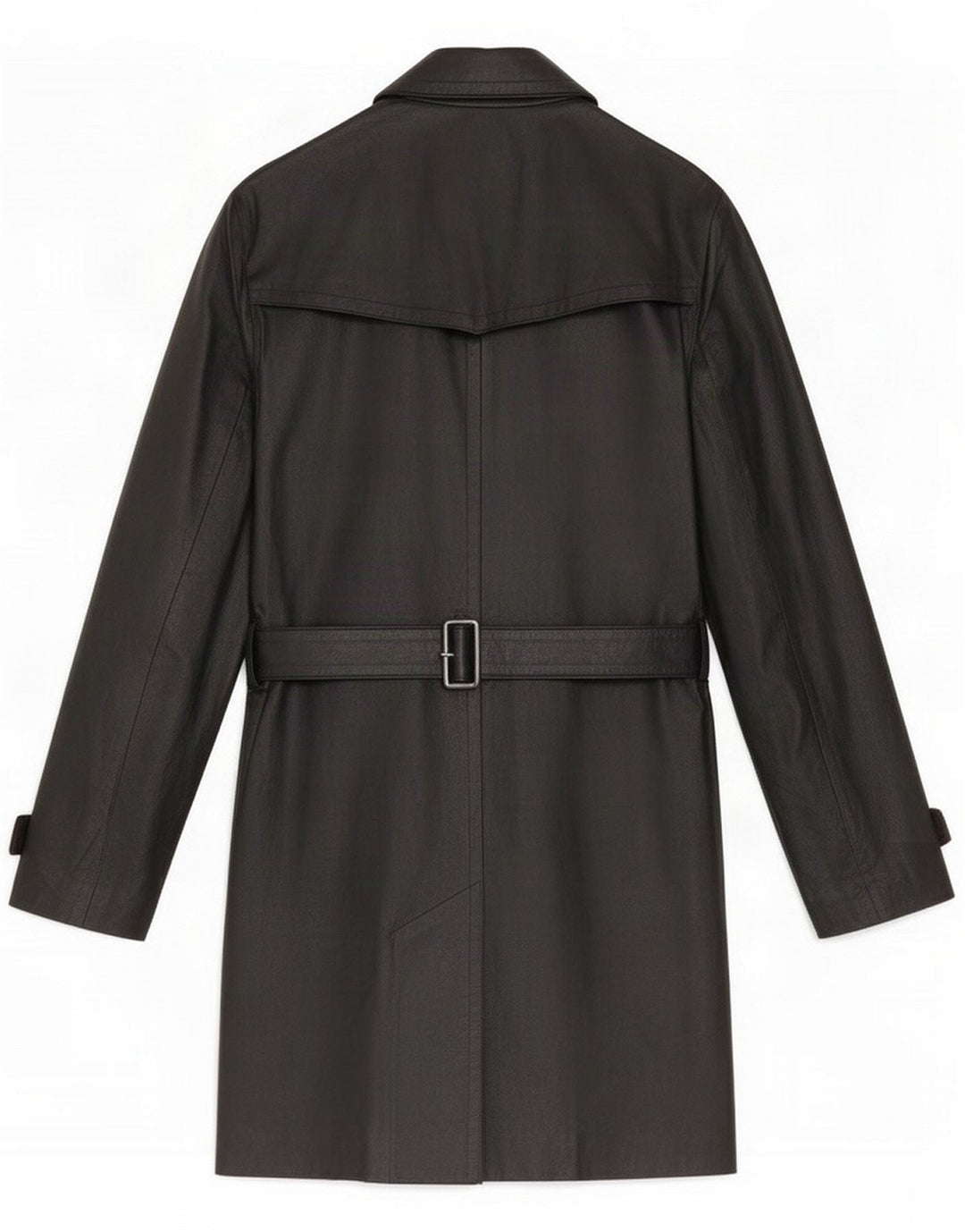 Cappotto vintage in pelle doppio petto da donna UK 16 grande Nero