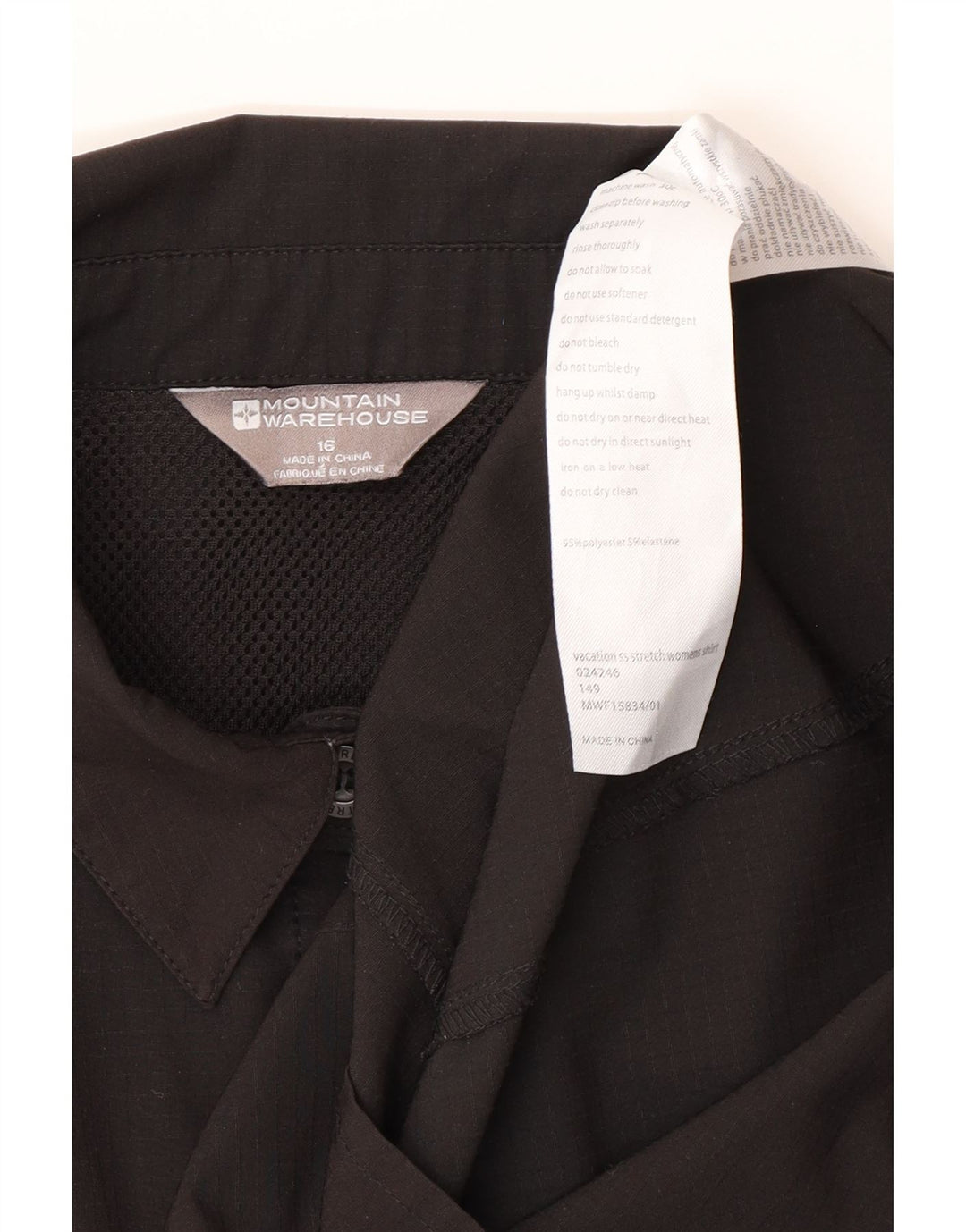 Camicia a maniche corte da donna Mountain Warehouse UK 16 Large Poliestere nero