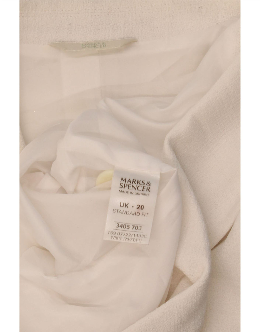 Giacca blazer a 2 bottoni a maniche corte da donna Marks & Spencer UK 20 2XL Bianca