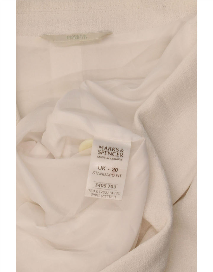 Giacca blazer a 2 bottoni a maniche corte da donna Marks & Spencer UK 20 2XL Bianca