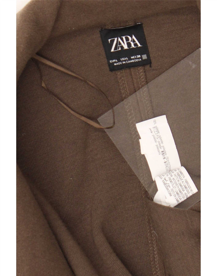 Soprabito aperto da donna Zara UK 16 grande poliestere marrone