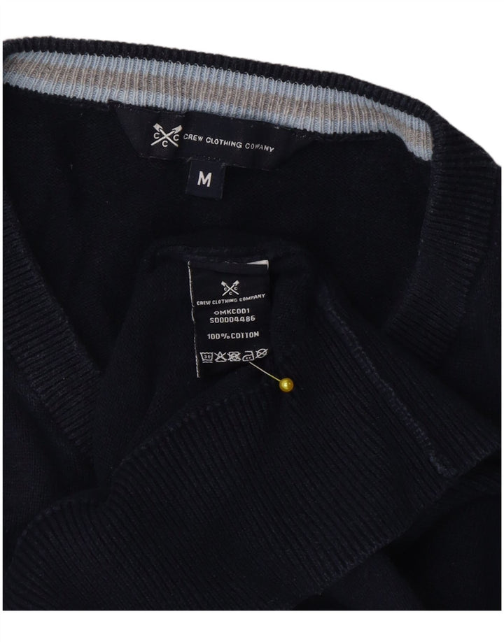 Crew Clothing Maglione da uomo con scollo a V in cotone medio blu navy