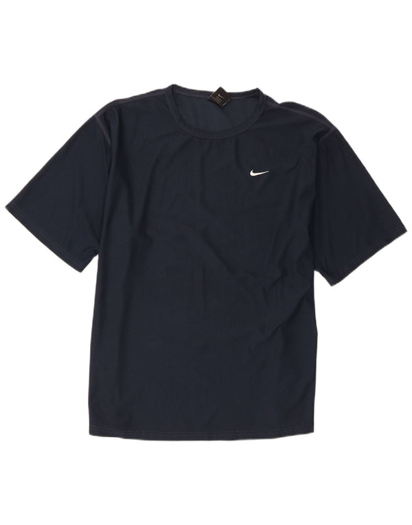 T-shirt da uomo Nike Top UK 42/44 Large blu navy in poliestere